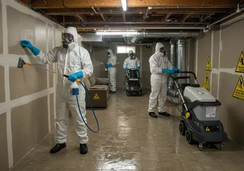 Basement Moisture Removal and Structural Drying process in Milford, UT